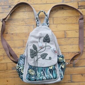 Floral Embroidered Backpack